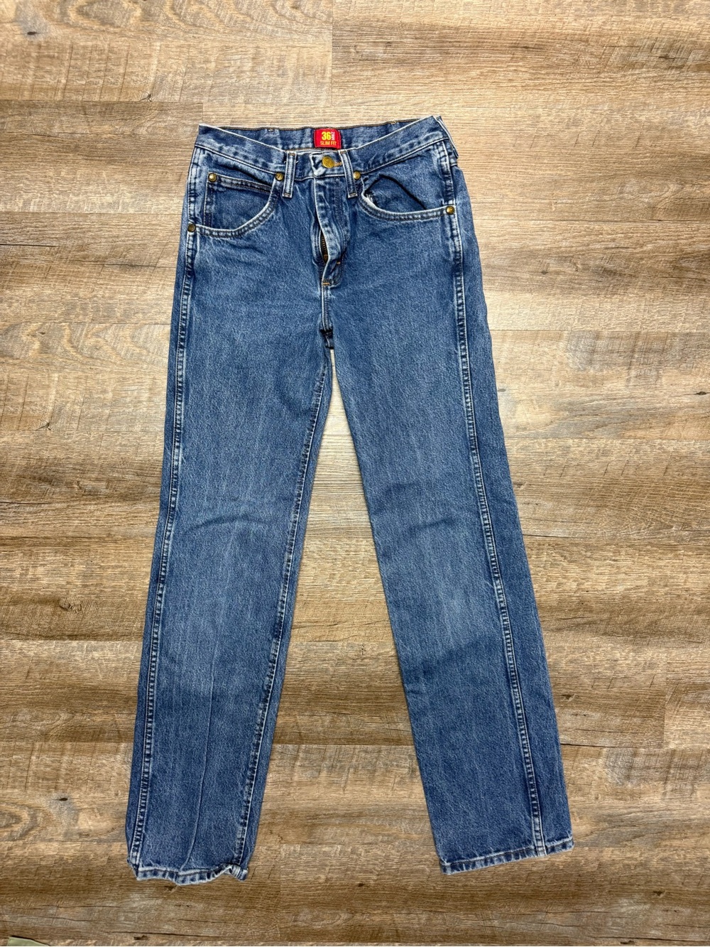 Vintage Straight Leg Blue Jeans Wrangler Jeans 36MWZ Slim Fit 28x34